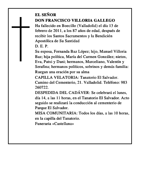 Don Francisco Villoria Gallego