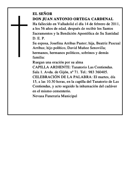 Don Juan Antonio Ortega Cardenal