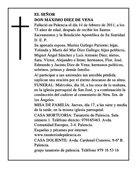 Don Máximo Diez de Vena