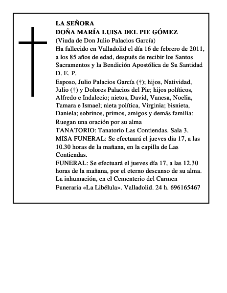 Doña María Luisa del Pie Gómez