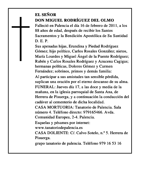 Don Miguel Rodríguez del Olmo