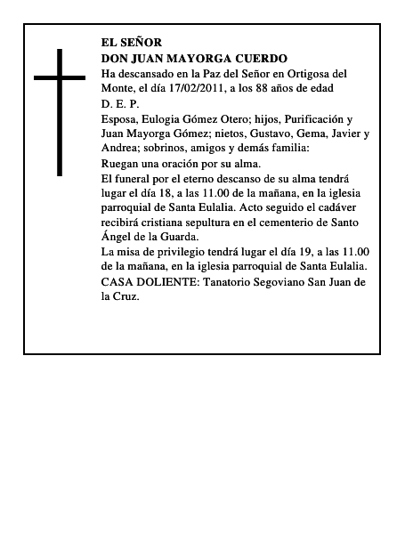 Don Juan Mayorga Cuerdo