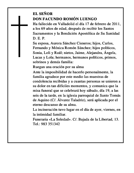 Don Facundo Romón Luengo