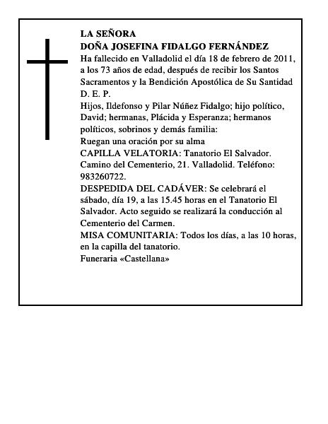 Doña Josefina Fidalgo Fernández