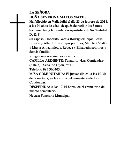 Doña Severina Matos Matos