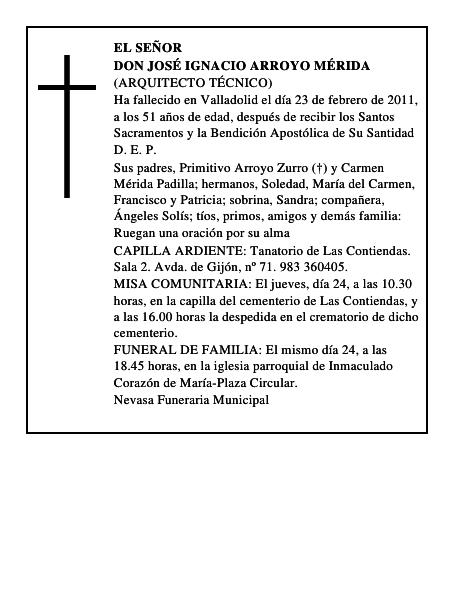 Don José Ignacio Arroyo Mérida