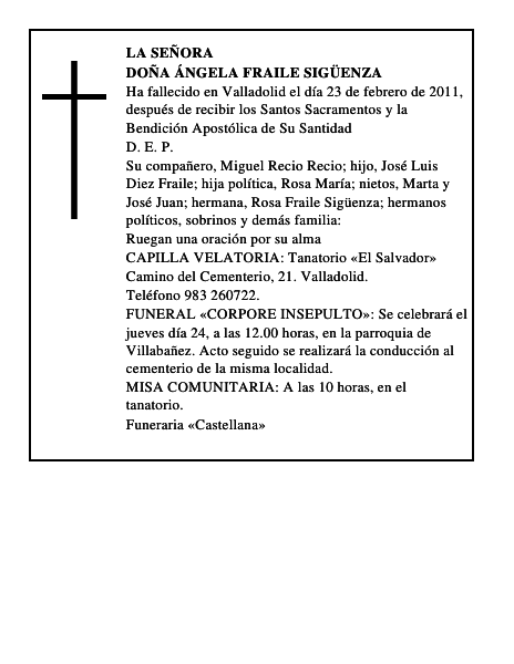 Doña Ángela Fraile Sigüenza