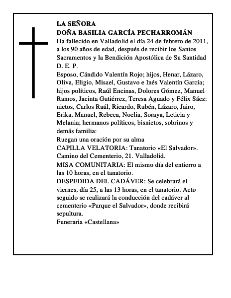 Doña Basilia García Pecharromán