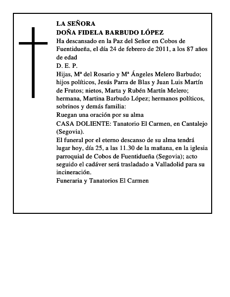 Doña Fidela Barbudo López