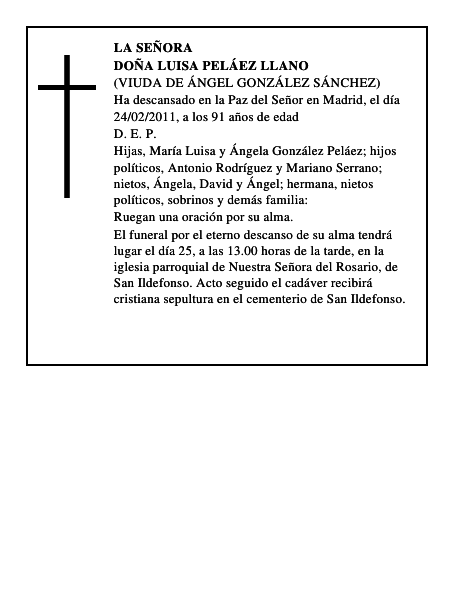 Doña Luisa Peláez Llano