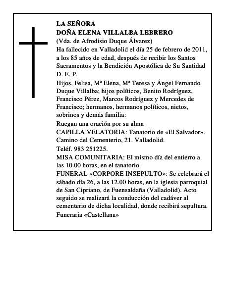 Doña Elena Villalba Lebrero