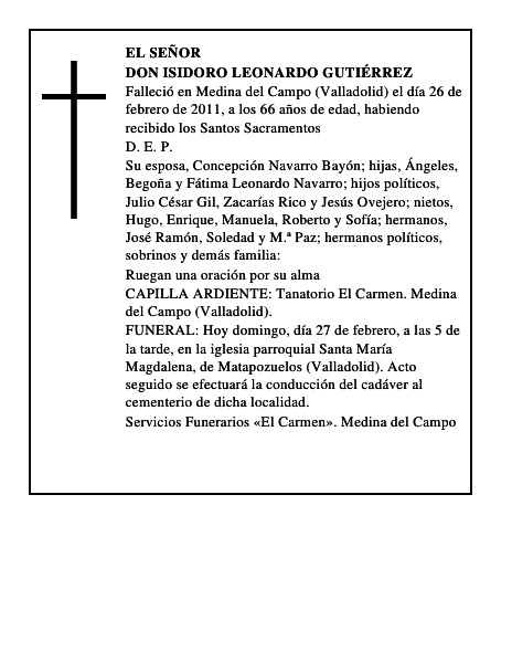 Don Isidoro Leonardo Gutiérrez