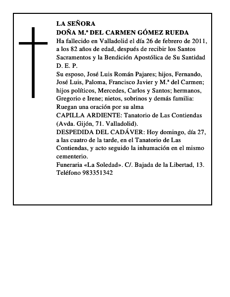 Doña M.ª del Carmen Gómez Rueda