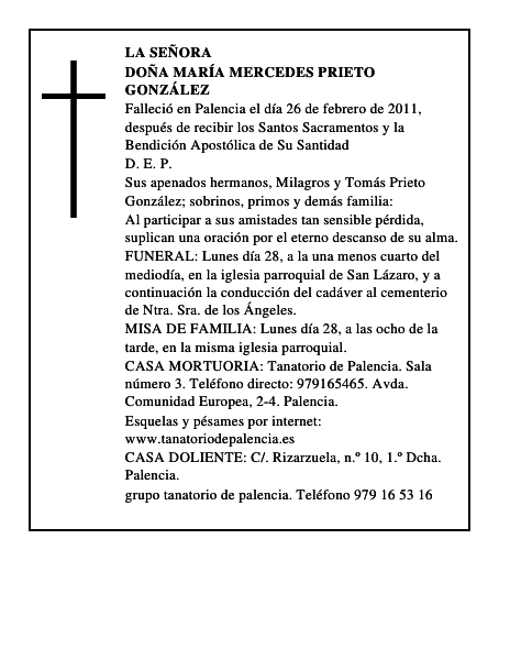 Doña María Mercedes Prieto González