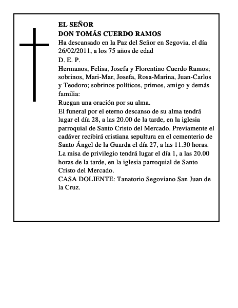 Don Tomás Cuerdo Ramos