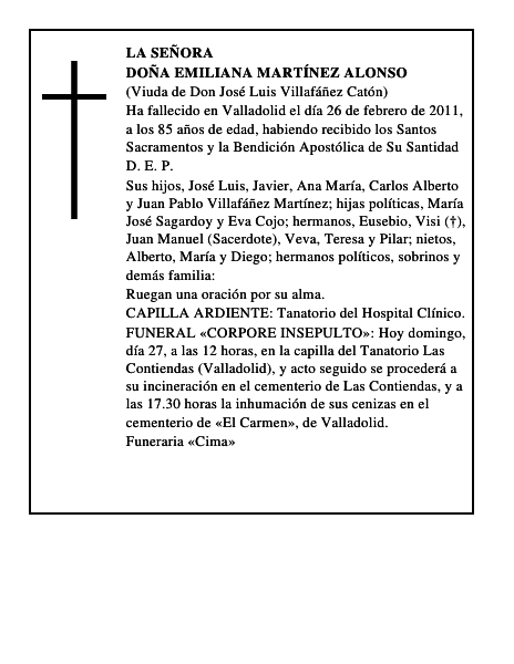 Doña Emiliana Martínez Alonso