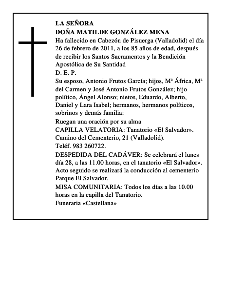 Doña Matilde González Mena