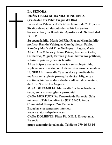 Doña Celia Miranda Minguela
