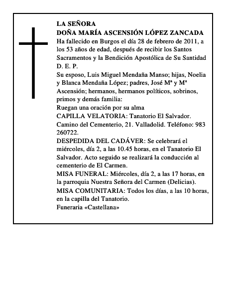 Doña María Ascensión López Zancada