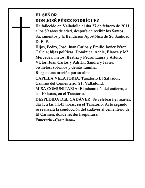 Don José Pérez Rodríguez