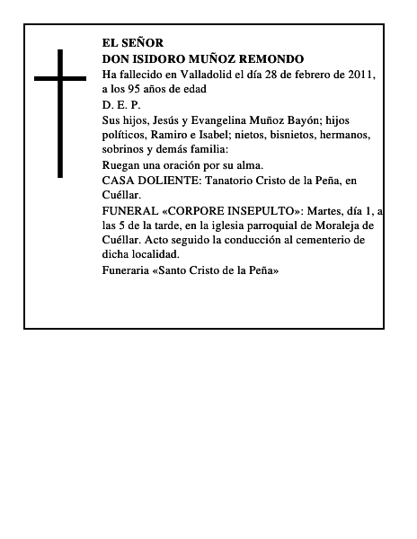 Don Isidoro Muñoz Remondo