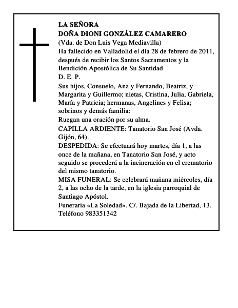 Doña Dioni González Camarero
