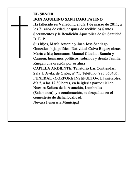 Don Aquilino Santiago Patino