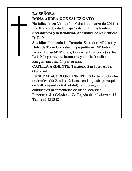 Doña Áurea González Gato