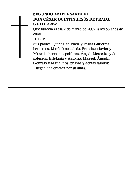 Don César Quintín Jesús de Prada Gutiérrez