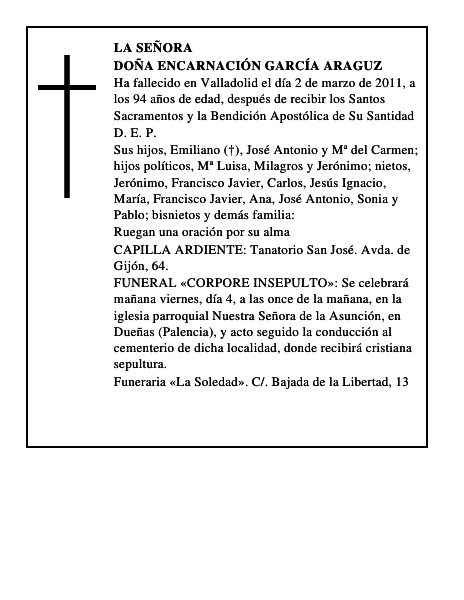 Doña Encarnación García Araguz