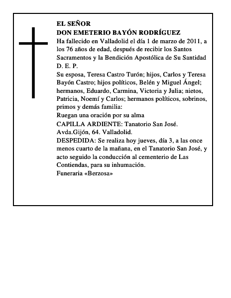 Don Emeterio Bayón Rodríguez