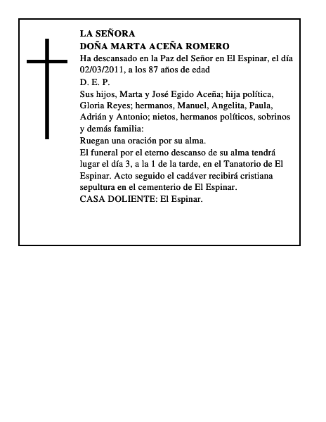 Doña Marta Aceña Romero
