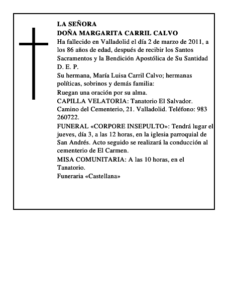 Doña Margarita Carril Calvo
