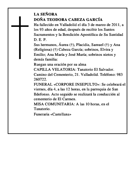 Doña Teodora Cabeza García