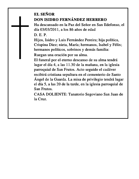 Don Isidro Fernández Herrero