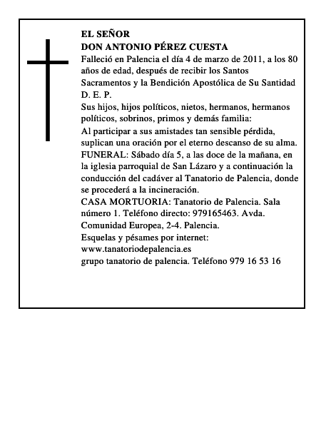 Don Antonio Pérez Cuesta