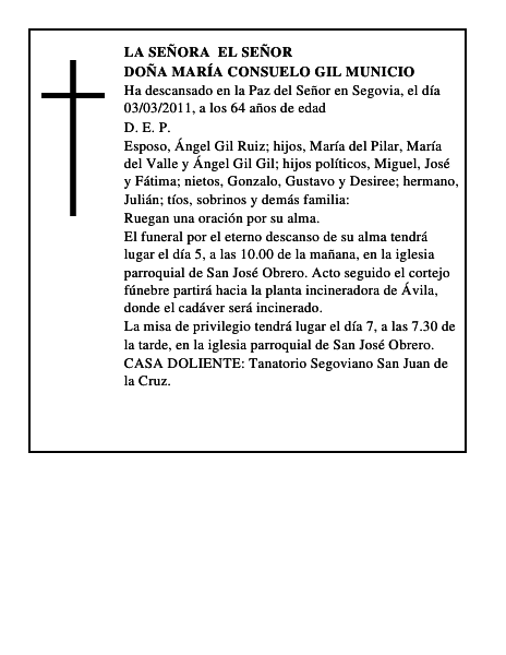 Doña María Consuelo Gil Municio