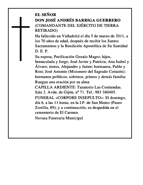 Don José Andrés Barriga Guerrero