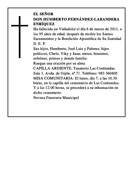 Don Humberto Fernández-Labandera Enríquez