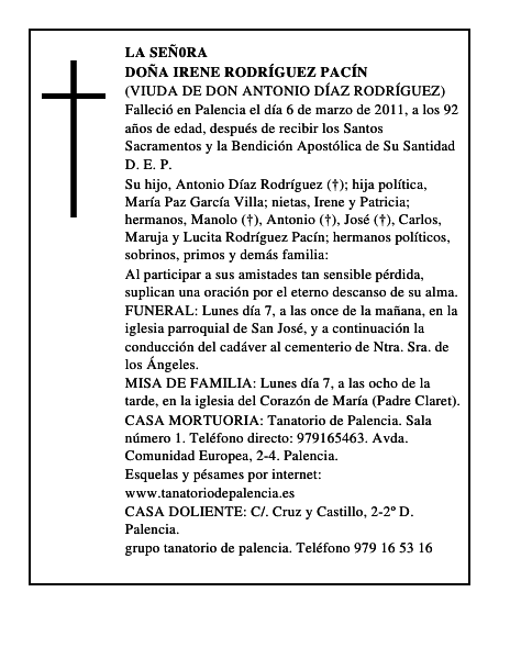 Doña Irene Rodríguez Pacín