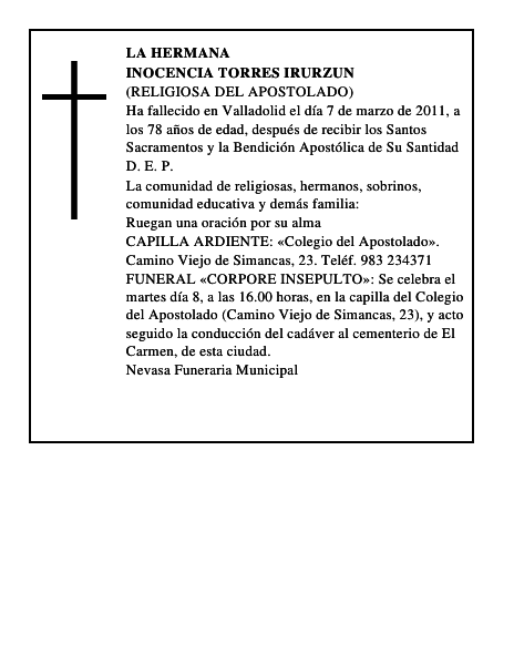 Inocencia Torres Irurzun