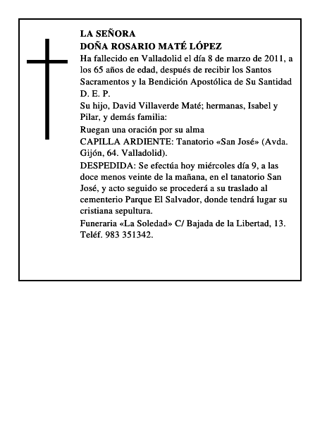 Doña Rosario Maté López