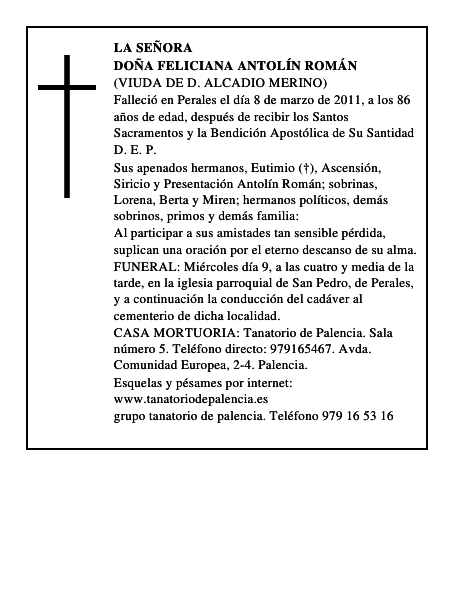Doña Feliciana Antolín Román