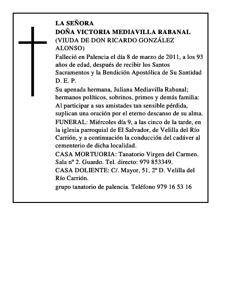 Doña Victoria Mediavilla Rabanal