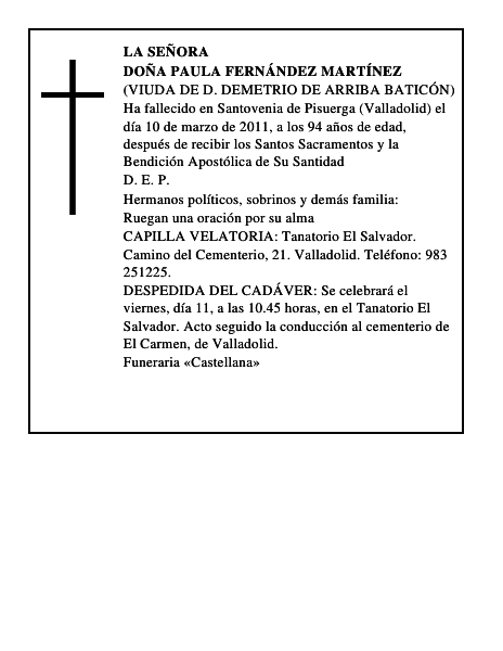 Doña Paula Fernández Martínez