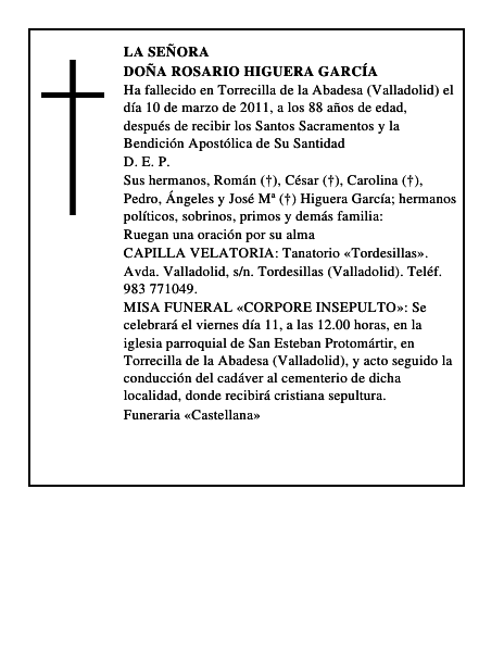 Doña Rosario Higuera García