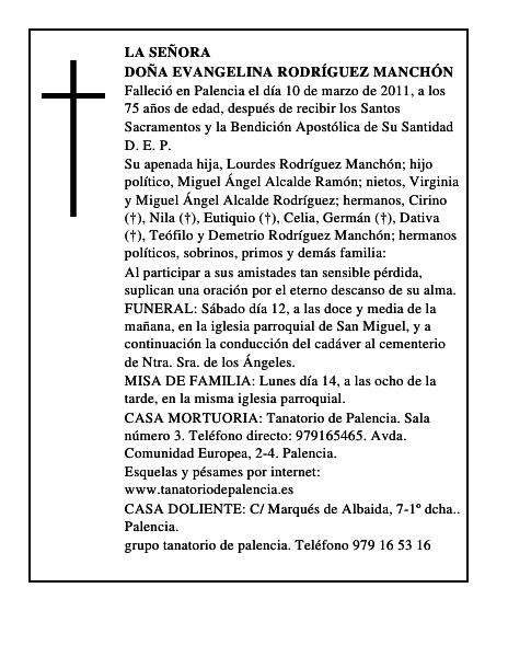 Doña Evangelina Rodríguez Manchón
