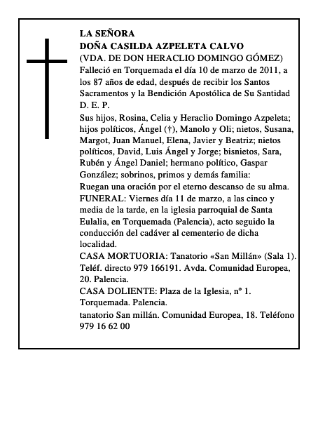 Doña Casilda Azpeleta Calvo