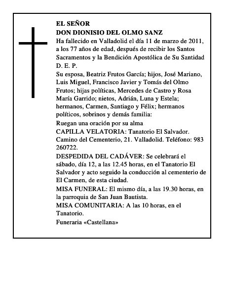 Don Dionisio del Olmo Sanz