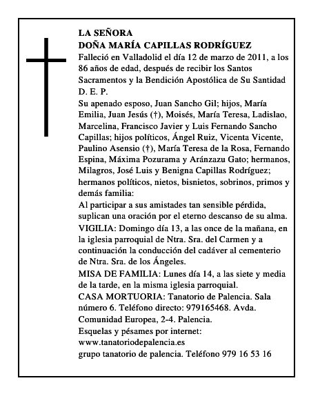 Doña María Capillas Rodríguez